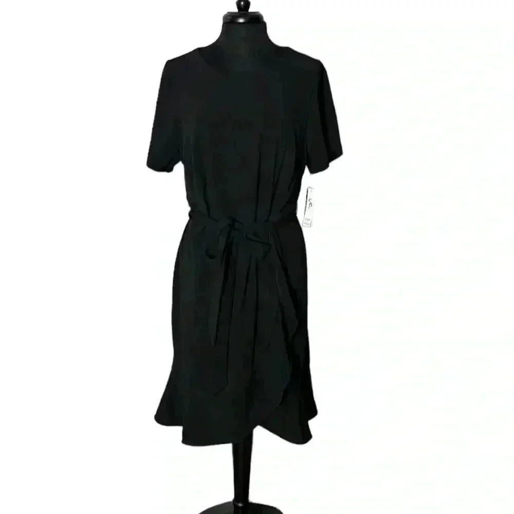 Shelby & Palmer Black Midi Tulip Dress Size 14W - Picture 2 of 8